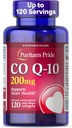 La fierté de Puritan Coenzyme CoQ10 200mg, supplément alimentaire pour la santé cardiaque, la pression artérielle, la santé buccodentaire et le soutien au vieillissement en santé, 120 portions, softgels à libération rapide
