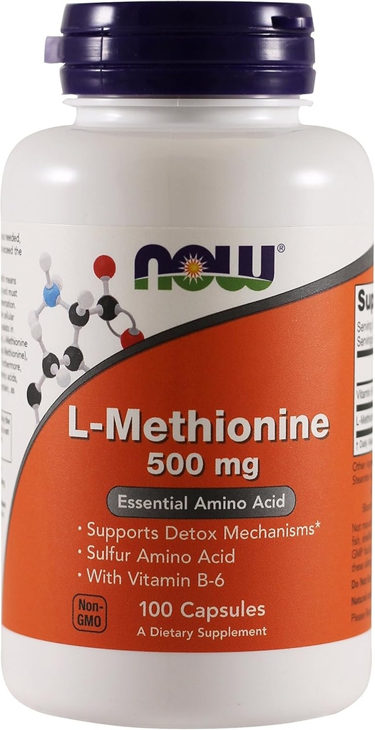 Maintenant aliments L-méthionine, 100 capsules / 500mg (paquet de 2)