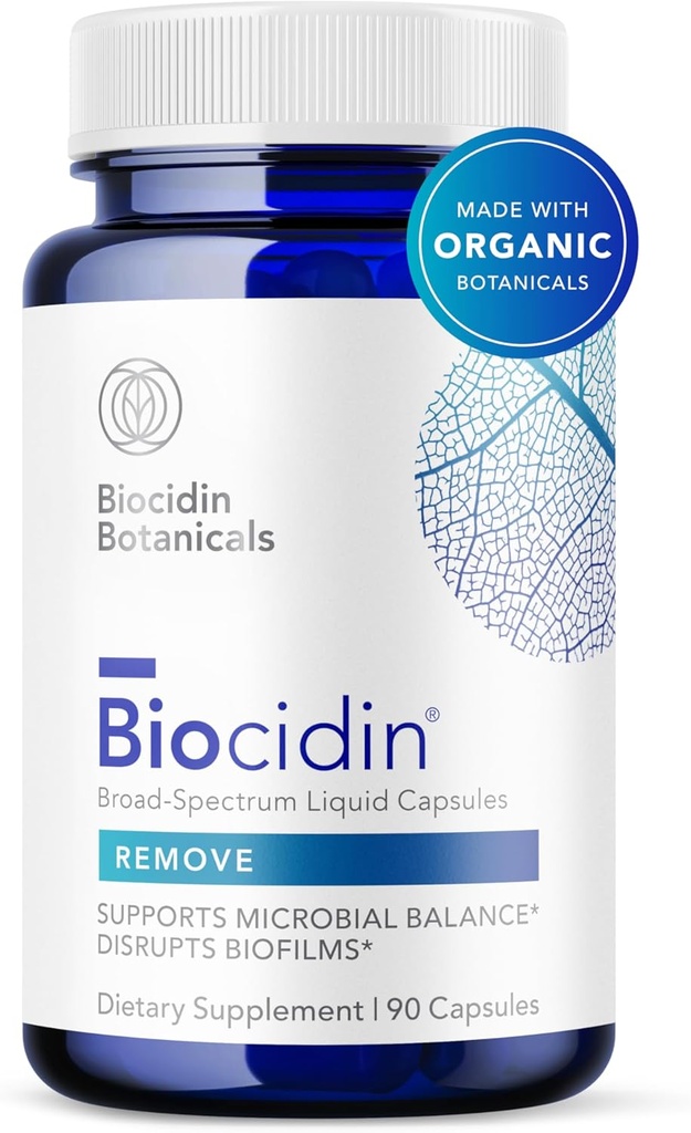 Capsules de biocidin - Disrupteur de biofilm - Soutient le nettoyage du détox de Gut, l'équilibre microbien sain, la fonction immunitaire et la santé de Gut - Supplément à base de plantes professionnelles avec 18 capsules botaniques (90 capsules)