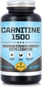 Carnitine 1500 - Acétyl L-Carnitine 1500mg Maximum Strength Supplément carnitine - Soutient l'énergie, la mémoire, la concentration et la perte de poids - 120 Capsules végétariennes