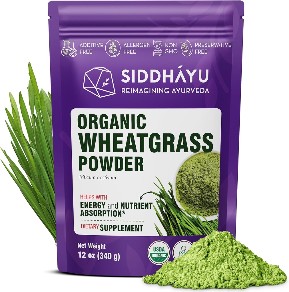 Siddhayu Organic Wheatgrass Powder - 12 oz