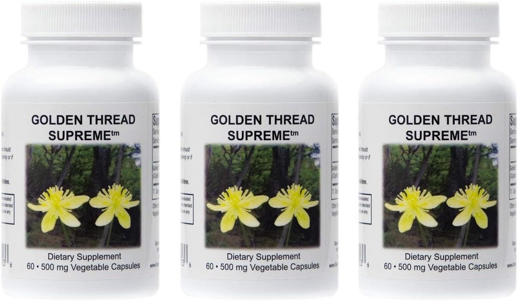 Supreme Nutrition Golden Thread Supreme, 60 Pure Coptis Chinensis Capsules végétariennes