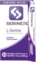 SERINE10 L-Serine Nootropics Packets - Soutien Santé cérébrale, Mémoire, Focus, & Production de Sérotonine, L-Tryptophane, & L-Cystine - 30 Packets en Poudre Pré-mesure avec 10 Grams (30000 mg)