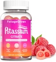 Supplément de potassium Gummies 1000mg - Supplément de potassium pour les crampes des jambes, la santé musculaire et cardiaque - Supplément d'un mois (60 Nombre)
