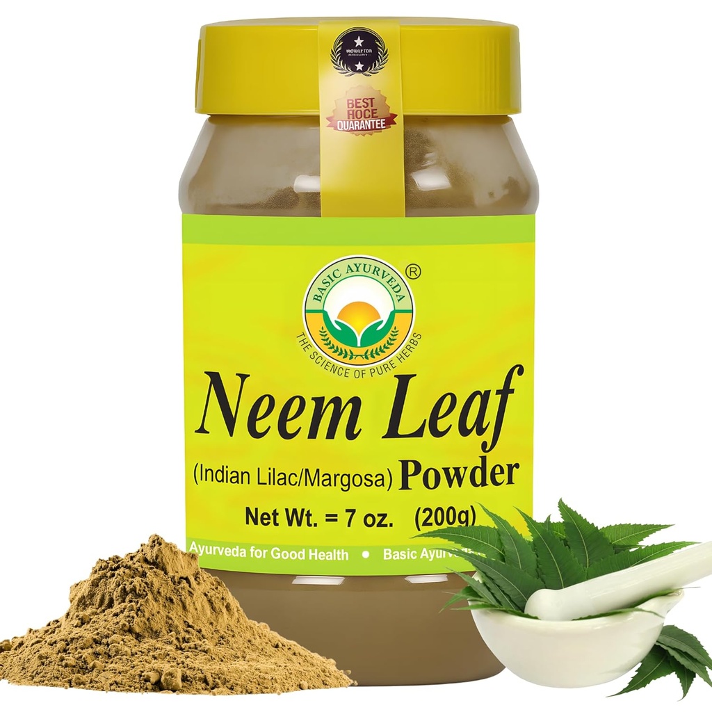 AYURVEDA DE BASE Poudre de feuille de Neem 7.05 Oz (200g)