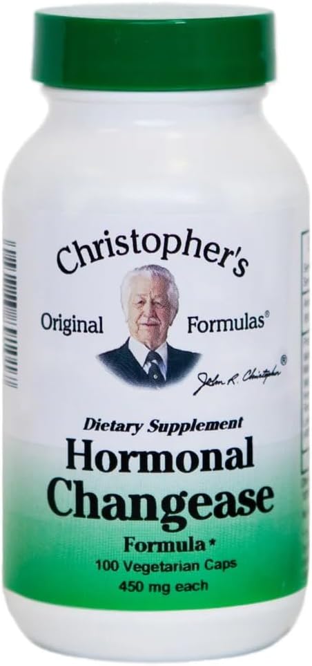 Formules originales de Christopher Formule de Changease hormonale – 450 mg – 100 Capsules végétariennes – Soutien à la ménopause à base de plantes
