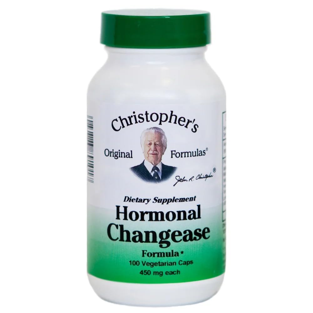 Formules originales de Christopher Formule de Changease hormonale – 450 mg – 100 Capsules végétariennes – Soutien à la ménopause à base de plantes