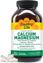 Country Life Cible-Mins Calcium Magnésium avec vitamine D-Complex, 1000mg/500mg/10mcg, 240 Capsules Vegan, Certifié sans gluten, Vegan certifié, Vérifié non-OGM