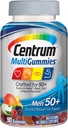 Centrum MultiGummies Multivitamine Gummy pour femmes 50 Plus, avec vitamine D3, B6 et B12, complément multivitamine/multiminérale - 90 Compte