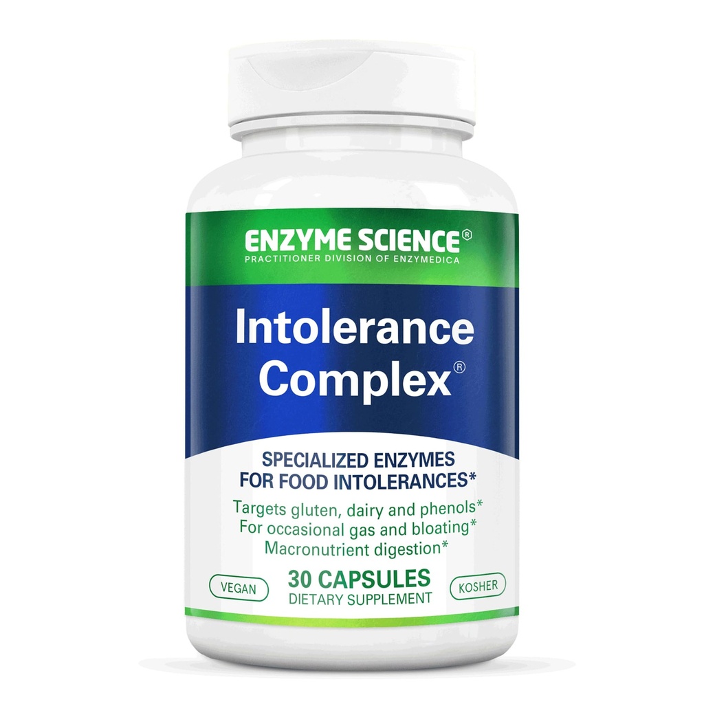 Enzyme Science Intolérance Complex, 30 Capsules Soutien complet pour les sensibilités digestives communes Gluten, caséine, phénol Sensitivities, et les glucides complexes soulagement de l'intolérance