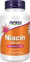 MAINTENANT compléments alimentaires, niacine (vitamine B-3) 500 mg, vitamine essentielle du groupe B*, santé nutritionnelle, 100 capsules