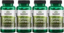 Swanson Bamboo Extract - Natural Hair, Skin and Nails Supplement - 70% Silica Content Supporting Collagen Formation & Bone Growth - (60 Veggie Capsules, 300mg Each) 4 Pack