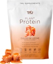 TRU Supplements Plant Based Protein Powder, BCAA, EAA, 20g Vegan Brown Rice & Pea Protein, 100 Calories, 27 Vitamins, No Artificial Flavors 25 Servings 25 Servings (Dulce De Leche)