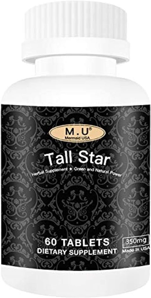 Tall Star - Meilleur soutien en hauteur Star- Magic Growth Development Capsules osseuses Maximisant pour les adolescents Enfants Adultes Santé Pilules Gummies Supplément de soutien- Non OGM M.U Sirène USA Herbe naturelle et pure