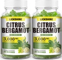 Gommies Citrus Bergamot 2 Pack 3000MG - Citrus Bergamot Extrait Cholestérol Abaissement Supplément pour le soutien immunitaire Anti-Age, Cholestérol haut sans sucre Lime végétalien Saveur 120 Cts