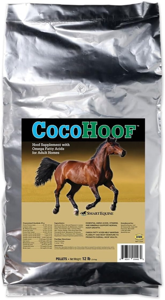 SmartEquine CocoHoof | Hoof Supplements for Horses | Biotin for Horses Hooves | Horse Vitamins and Minerals Supplement | Provides Amino Acids, Fatty Acids and Vitamins | 12 LB
