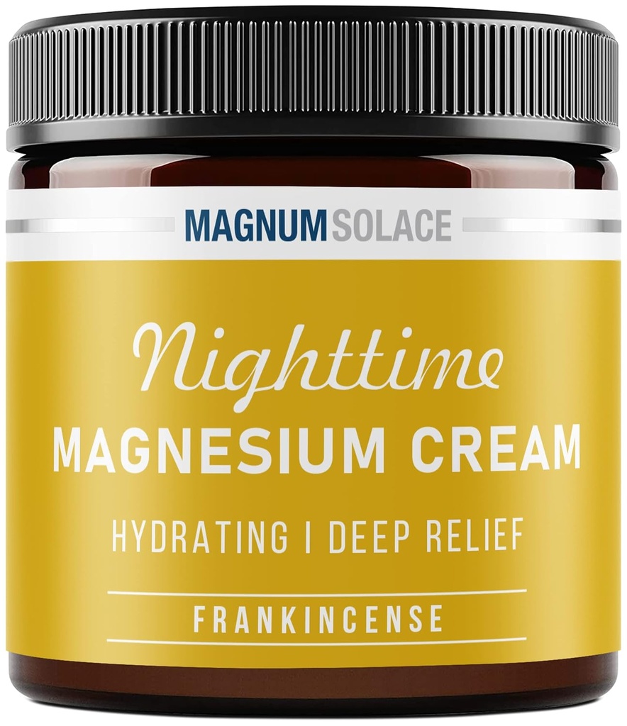 Magnesium Cream – Nighttime Magnesium Lotion – Apply to Legs, Buttocks, Arms or Chest – Topical Magnesium Chloride – USA Made and Safe for Kids