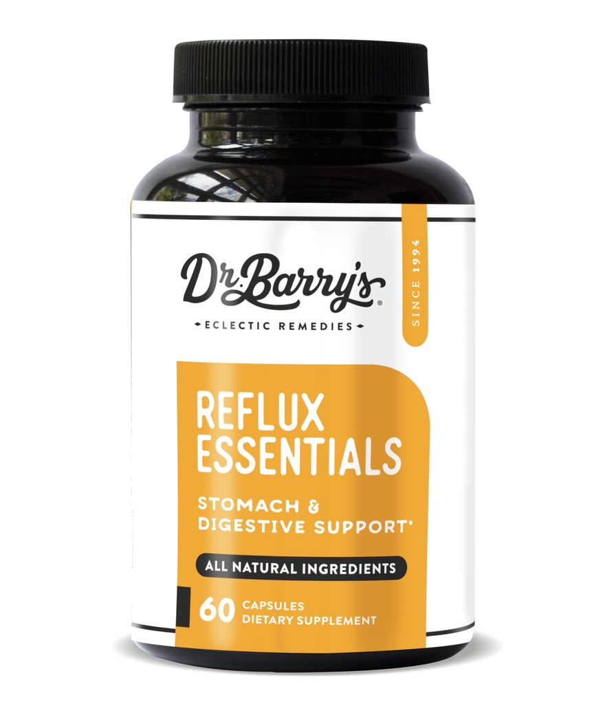 Dr Barry's Reflux Essentials - Soutien naturel pour la santé digestive et stomach, 60 capsules - 30 jours (1)