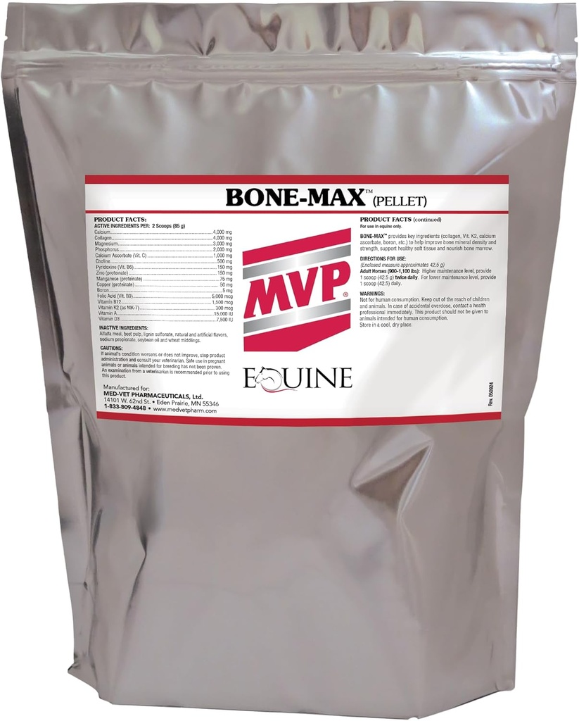 MVP Bone-Max Poudre pour la santé et le développement des os des chevaux - Nutriments essentiels pour la performance et les jeunes chevaux en croissance (6lb)