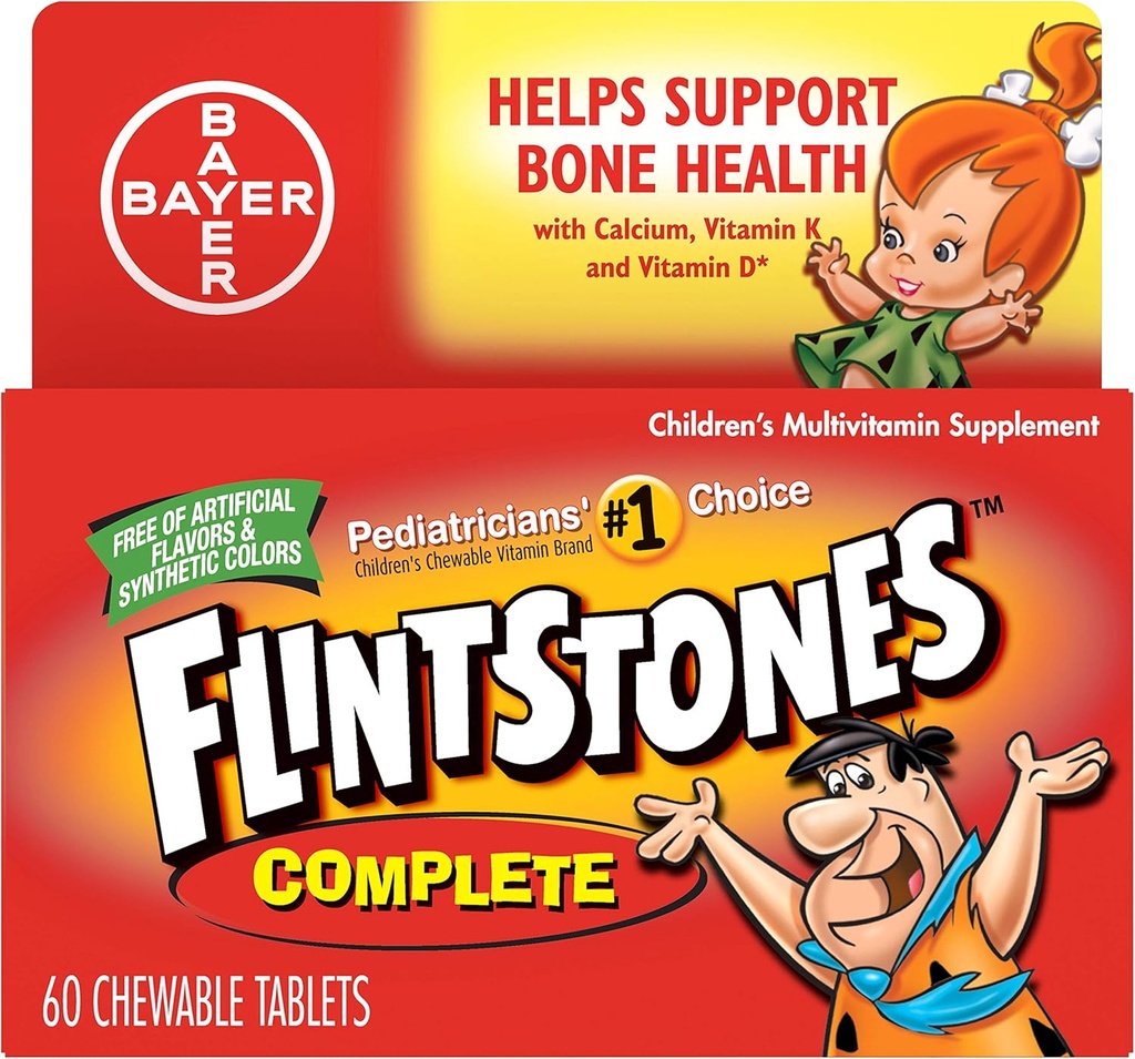 Flintstones Complet Taille 60s Flintstones Complete Childrens Multivitamine Supplément Onglets à croquer 60ct