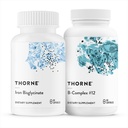 THORNE - Nutrient Essentials Duo - Bisglycinate de fer et complexe B #12 pour le soutien énergétique et la construction de sang - 60 portions