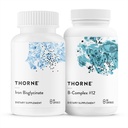 THORNE - Nutrient Essentials Duo - Bisglycinate de fer et complexe B #12 pour le soutien énergétique et la construction de sang - 60 portions