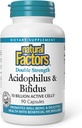 Facteurs naturels - Acidophilus et Bifidus, favorise le bien-être et la santé digestive, 90 capsules