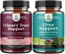 Ensemble de capsules de mannose D avec jus de canneberge en poudre et dandelion pour la santé urinaire Tract et le foie soutien Thistle de lait suppléments avec racine de dandelion, Choline, betterave et extrait d'artichaut