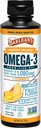 Barlean's Omega 3 supplément liquide d'huile de poisson avec vitamine D pour les hommes et les femmes, Mango Peach, 1080mg EPA et DHA acide gras, 8 oz