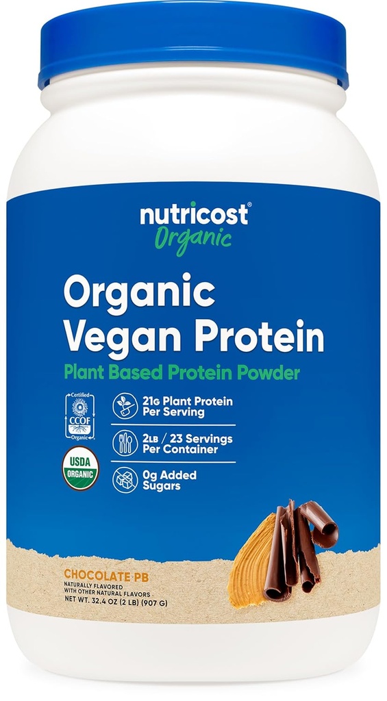 Beurre d'arachide (2 LB) de chocolat végétalien biologique Nutricost - sans gluten, sans OGM