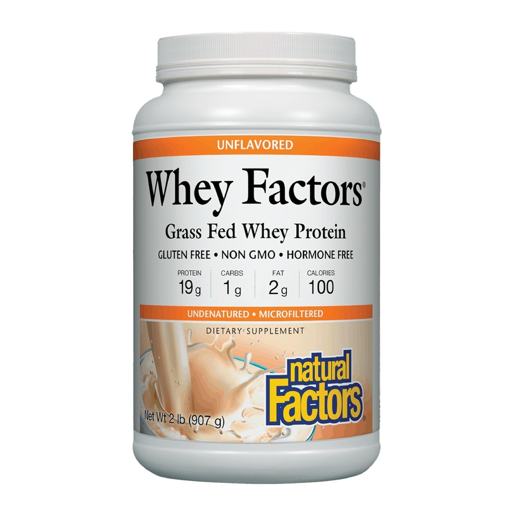 Facteurs de lactosérum par facteurs naturels, concentré de protéines de lactosérum, aide au développement musculaire et à la santé immunitaire, sans saveur, 2 lb