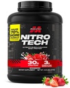 Muscletech Whey Protéine poudre (Strawberry, 4 livres) - Nitro-Tech Ultimate Muscle Building Formula with Whey Protein Isolate - 30g de protéines, 3g de créatine et 6.8g de BCAA - Emballage Mai Varier