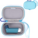 MGZNMTY Asthma Inhaler Case, entreposage et voyage Inhalateur handy Case pour adultes et enfants (CASE ONLY) (Blue)