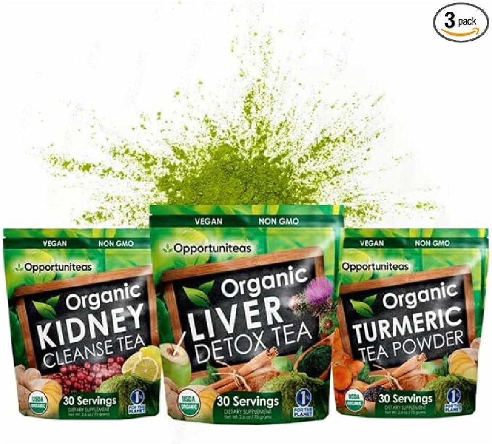 Opportuniteas Matcha Detox Tea Powder - Thé vert de Matcha, désintoxication rénale et désintoxication biologique