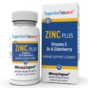 Superior Source Zinc Plus - Supplément de soutien à la santé du système immunitaire - Comprimés dissolvants instantanés à base de vitamine C, de mûrier et de vitamine D3-90