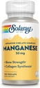 SOLARAY Manganese Supplement 50 mg - Essential Trace Minerals - Advanced Trace Mineral Supplements for Bone Strength and Bone Health Support - Lab Verified, 60-Day Guarantee, 100 Servings, 100 VegCaps