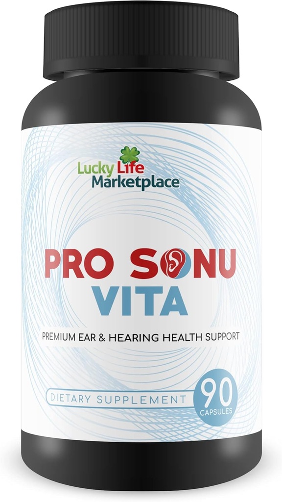 Pro Sonu Vita - Supplément de soutien de l'oreille naturelle - Promouvoir l'amélioration de la fonction auditive et de l'audition avec les vitamines, les minéraux, les antioxydants et les extraits de plantes - Aide santé de l'oreille intérieure et de l'oreille moyenne
