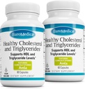 EuroMedica Cholestérol et triglycérides sains - Supplément antioxydant pour l'immunité et le soutien cardiaque - Supplément pour aider le cholestérol et le triglycéride sains - 60 Capsules, 2 Pack (120 Capsules)