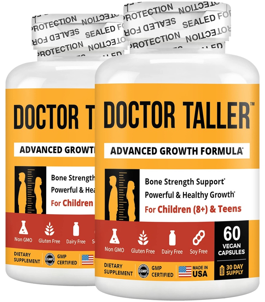 NuBest Doctor Taller - Bone Strength Supports, Améliorer le système immunitaire - Keto avec du calcium, vitamine D3, vitamine K2, acides aminés et herbes pour les enfants (8+)