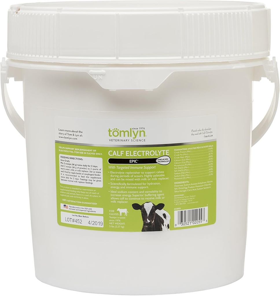 Supplément électrolyte du Calf Epic de Tomlyn, 5 Lb