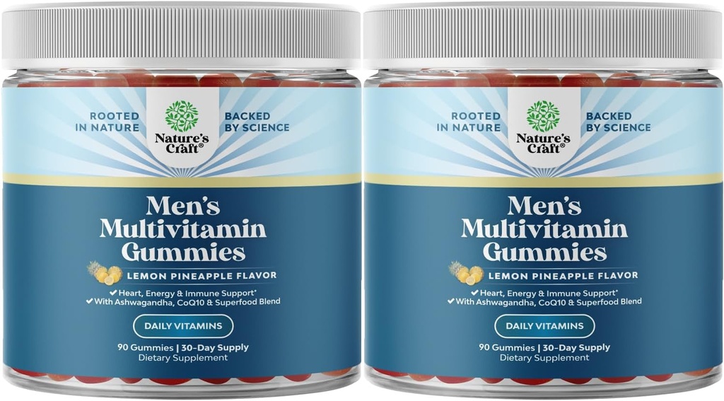 Multivitamines pour hommes avec complexe super-alimentaire - Multivitamine quotidienne pour hommes avec CoQ10 et Ashwagandha pour l'énergie et l'immunité - Multivitamines pour adultes végétariens pour hommes (2 mois d'approvisionnement)