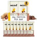 Envoyer des barres végétaliennes à base végétale de protéines saines, avec des verts (peanut Cacao Crunch, 8 barres) – seulement des ingrédients réels, zéro sucre ajouté, sans gluten, sans lait
