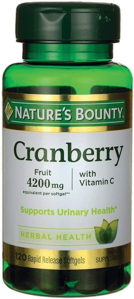 Natures Bounty Cranberry Fruit Plus Vitamine C, 4200mg (120 Softgels)