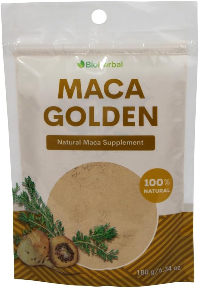 Bio Herbal- MACA GOLDEN (100% naturel) - Poudre de racine pure - Idéal pour commencer la journée avec l'énergie.