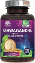 Ashwagandha Supplements 2100mg - Extra Strength Ashwagandha Powder & Root Extract with Black Pepper for Max Absorption, Herbal Antioxidant Supplements for Women & Men, Vegan, Non-GMO - 120 Capsules