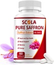 SCOLA Suppléments de safran, extrait pur de safran de 88.5mg pour les femmes et les hommes, énergie boost, compléments articulaires, végétalien, non-OGM, 60 capsules