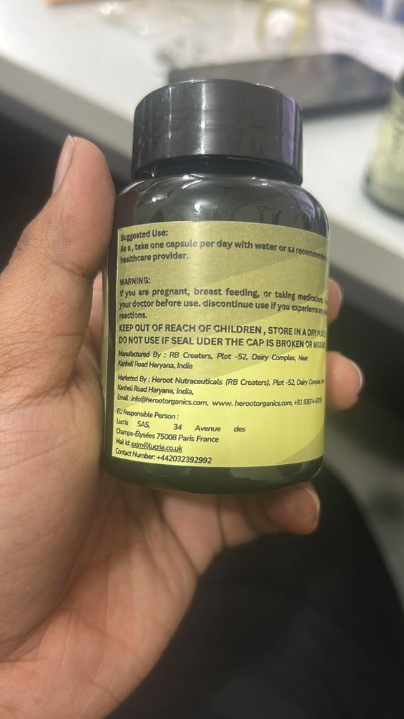 Capsules de poudre de protéines spirulines organiques - Vitamines et minéraux pour l'énergie - Végétarien, sans gluten 100% pur Superfood pour la santé optimale (60 capsules)