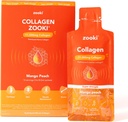 Zooki Super Strength Marine Collagen Sacs liquides 11,000mg – Grand goût, sans sucre – Suppléments de collagène marin de la plus haute force pour les femmes et les hommes – peau, articulations et cheveux (Mango Peach, 14 portions)