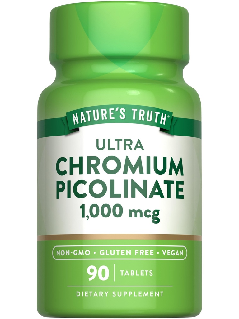 La vérité de la nature Picolinate de chrome ultra 1000mcg. 90 comprimés.