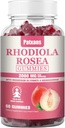 1 Pack 2000MG Rhodiola Rosea Gummies - Supplément Rhodiola & Réducteur de cortisol pour l'endurance, l'humeur et le stress, le sommeil et le soulagement de la fatigue, 60 comprimés.